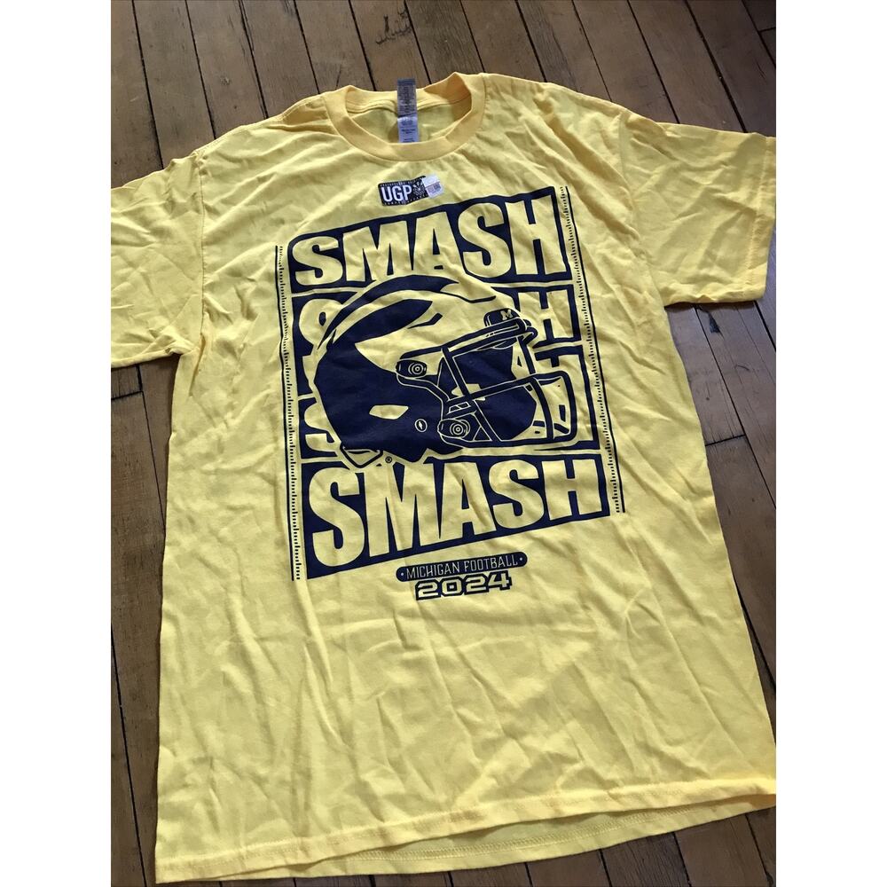 Michigan Wolverines‎ 2024 Football Tee Shirt Yellow Medium New
